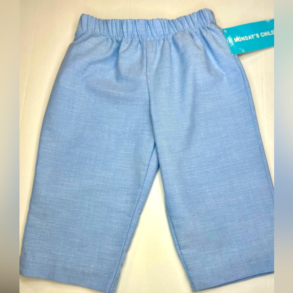 Monday’s Child Boys Pull On Blue Dress Pants 12m Great for Easter Spring Summer